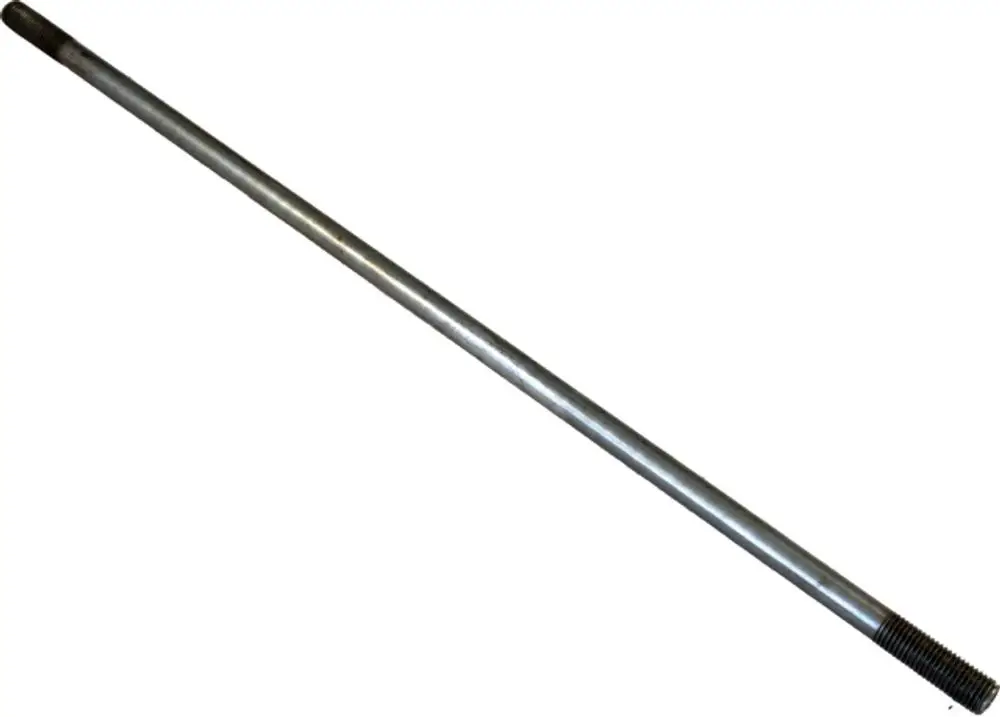 Langgestreckte Metallstange mit einem durchgehenden, glatten Ende und einem gewindeten Ende. Hergestellt von Wolf. Geeignet für diverse Anwendungen.